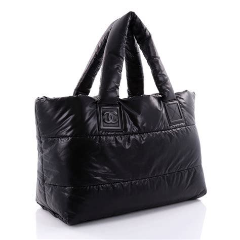 chanel coco cocoon reversible quilted nylon tote|Chanel Coco Cocoon Reversible Tote Quilted Nylon Small .